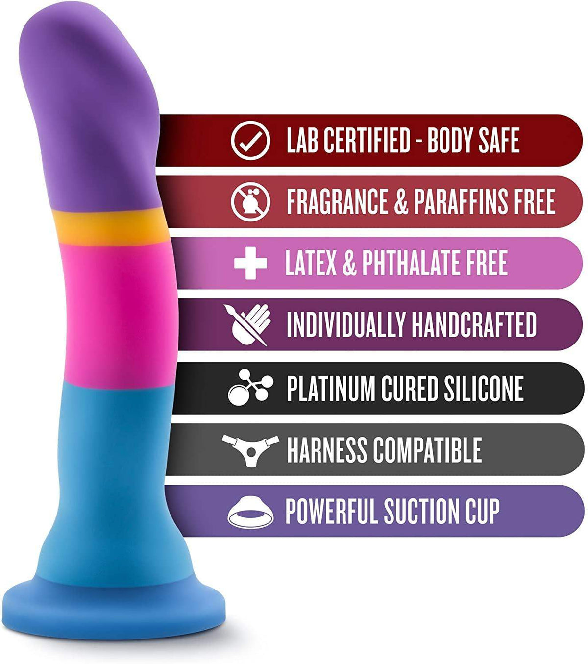 7.5 Inch D1 Hot & Cool Silicone G-Spot Dildo With Suction Cup Base - The Dildo Hub