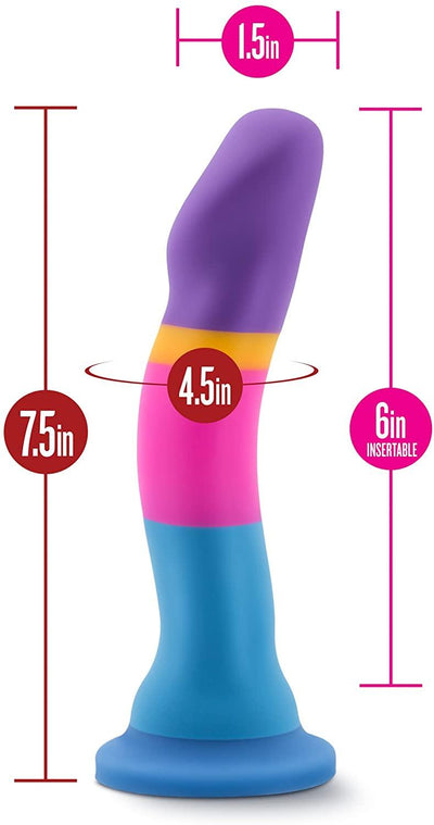 7.5 Inch D1 Hot & Cool Silicone G-Spot Dildo With Suction Cup Base - The Dildo Hub