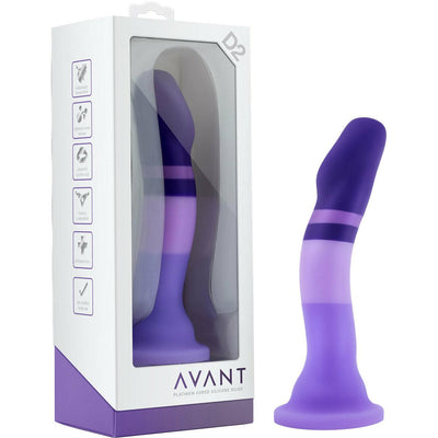 7.5 Inch D2 Purple Rain Silicone G-Spot Dildo With Suction Cup Base - The Dildo Hub