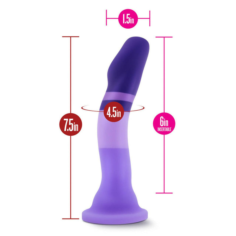 7.5 Inch D2 Purple Rain Silicone G-Spot Dildo With Suction Cup Base - The Dildo Hub