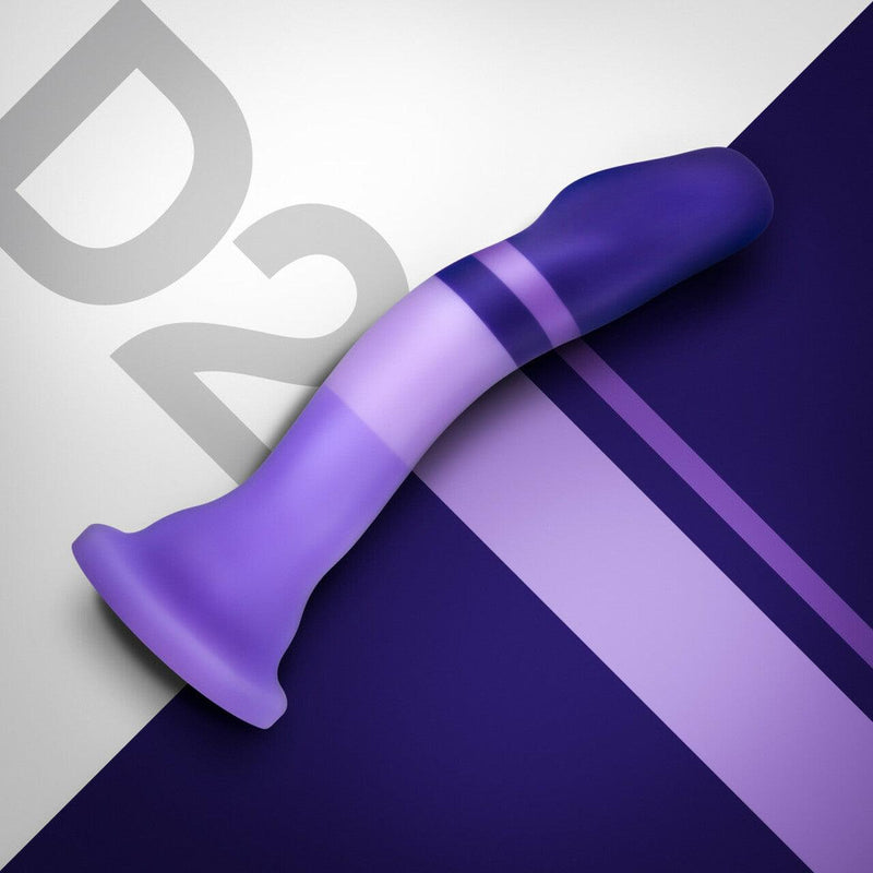 7.5 Inch D2 Purple Rain Silicone G-Spot Dildo With Suction Cup Base - The Dildo Hub