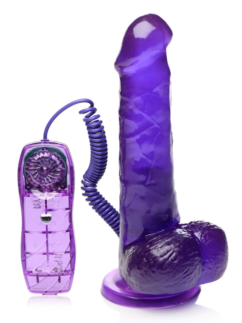 7.5 Inch Suction Cup Vibrating Dildo - Purple - The Dildo Hub