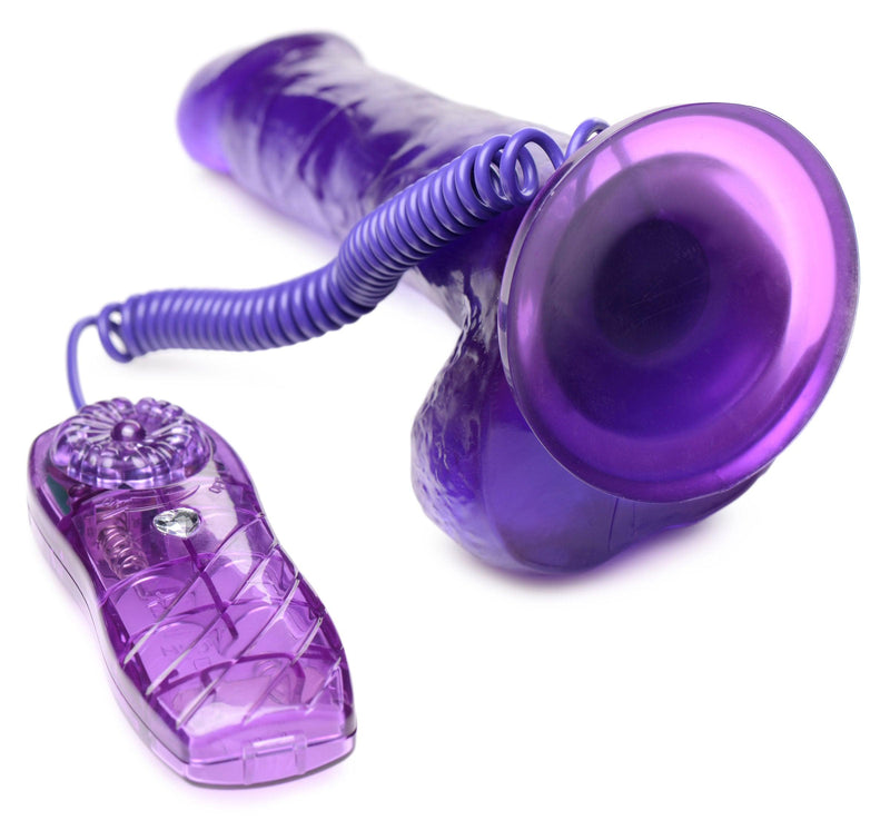 7.5 Inch Suction Cup Vibrating Dildo - Purple - The Dildo Hub