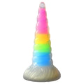 Uni-Glow 7.7 Inch Luminous Silicone Rainbow Dildo w/ Suction Cup