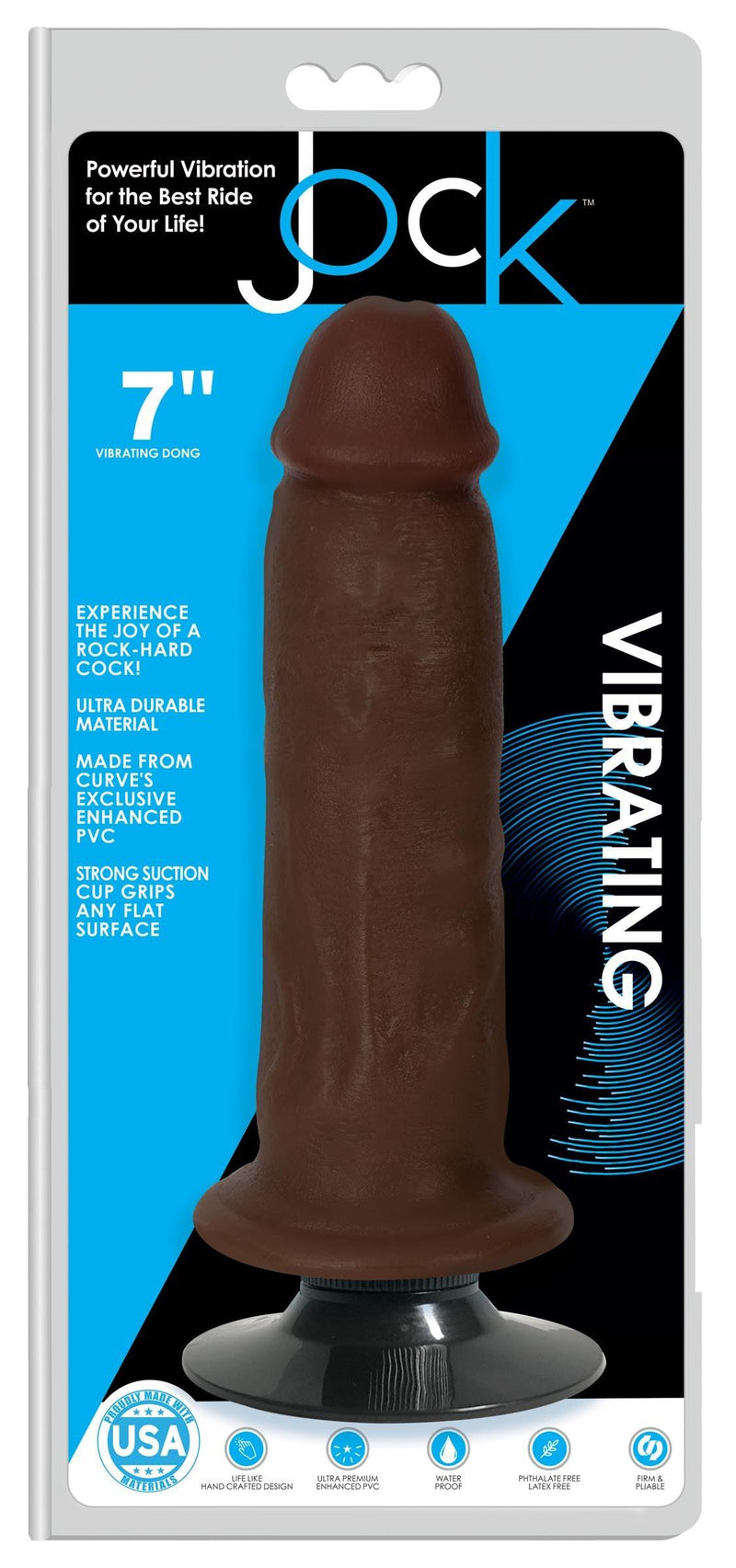 7 Inch Dark Jock | Small Realistic Vibrating Dildo - The Dildo Hub