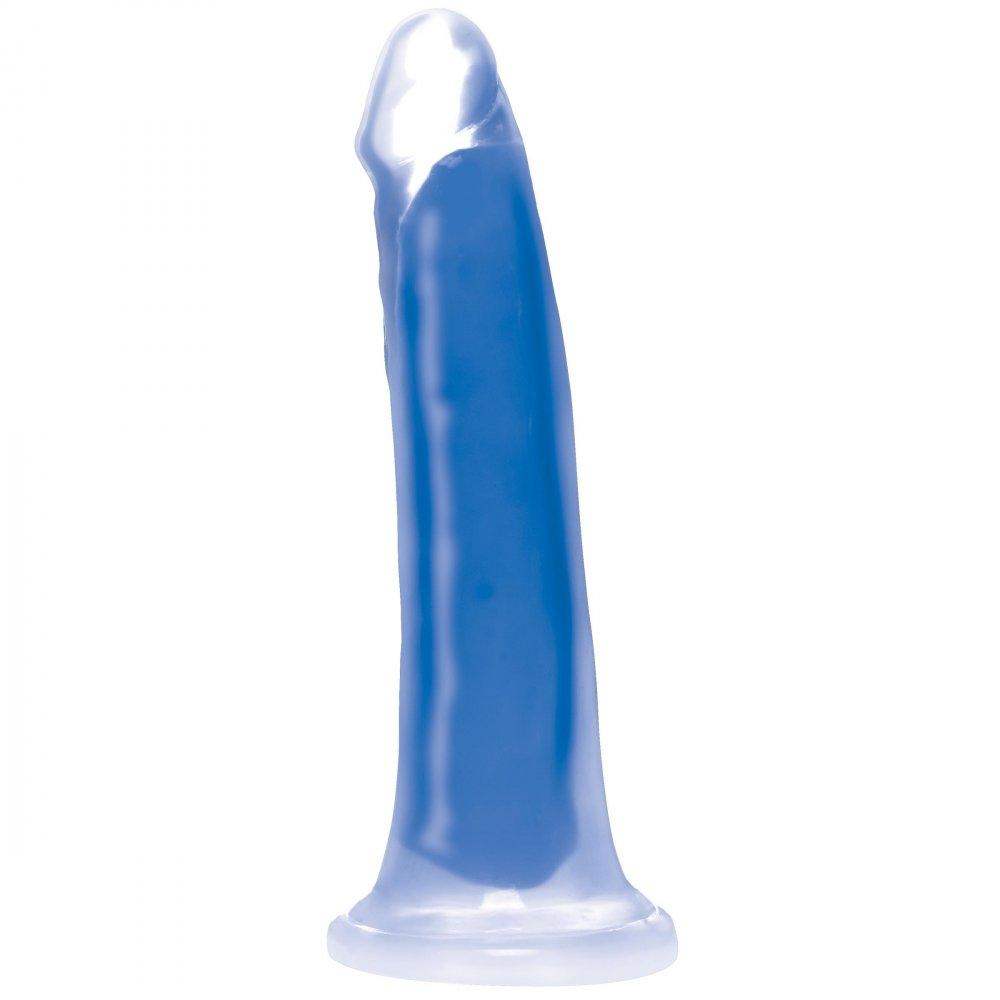 7 Inch Glow-in-the-Dark Silicone Dildo - Blue - The Dildo Hub