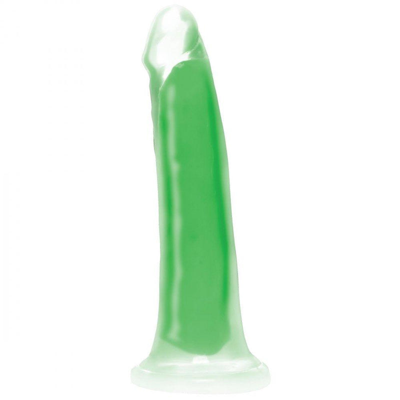 7 Inch Glow-in-the-Dark Silicone Dildo - Green - The Dildo Hub