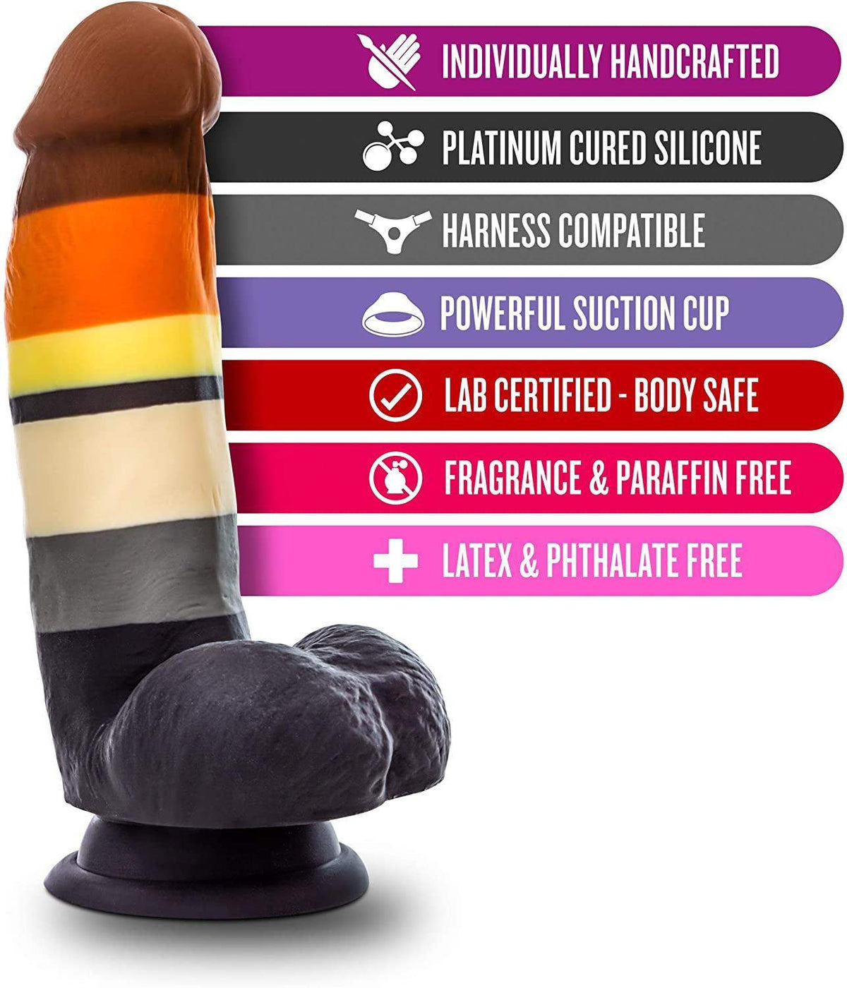 7 Inch Pride P9 Bear Silicone Dildo With Suction Cup Base - The Dildo Hub