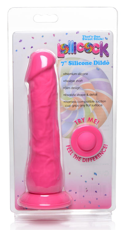 7 Inch Realistic Silicone Dildo - Cherry - The Dildo Hub