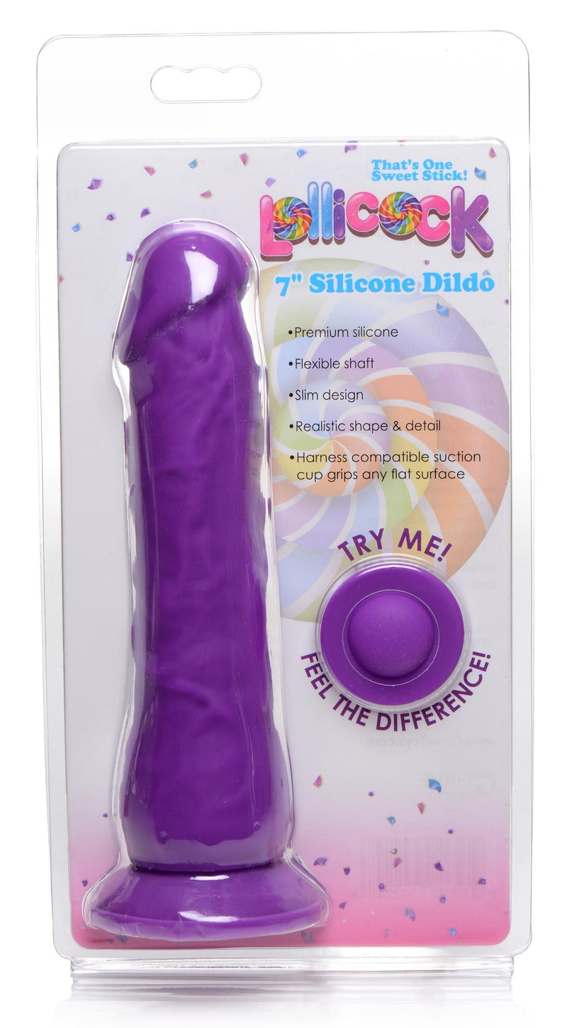 7 Inch Realistic Silicone Dildo - Grape - The Dildo Hub