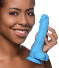 7 Inch Realistic Silicone Dildo with Balls - Berry