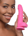 7 Inch Realistic Silicone Dildo with Balls - Cherry