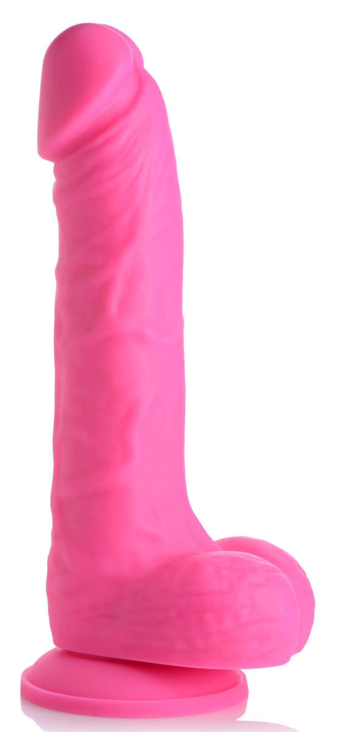 7 Inch Realistic Silicone Dildo with Balls - Cherry - The Dildo Hub
