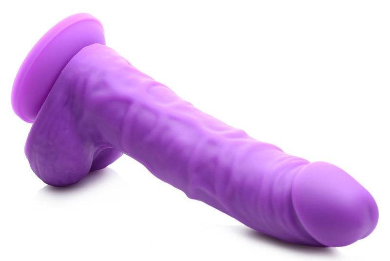 7 Inch Realistic Silicone Dildo with Balls - Grape - The Dildo Hub