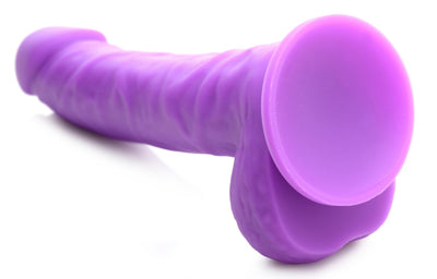 7 Inch Realistic Silicone Dildo with Balls - Grape - The Dildo Hub