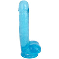 7 Inch Slim Realistic Dildo with Balls Berry Ice