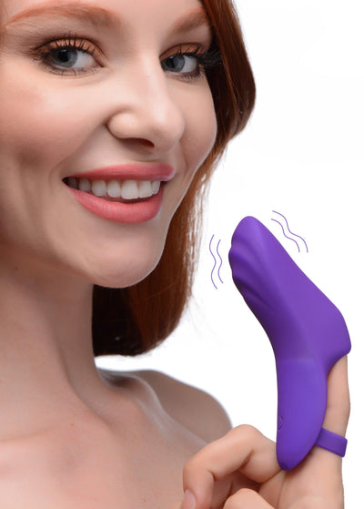 7X Finger Bang Her Pro Silicone Vibrator - Purple - The Dildo Hub