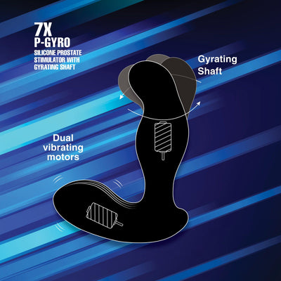 7X P-Gyro Silicone Prostate Stimulator with Gyrating Shaft - The Dildo Hub