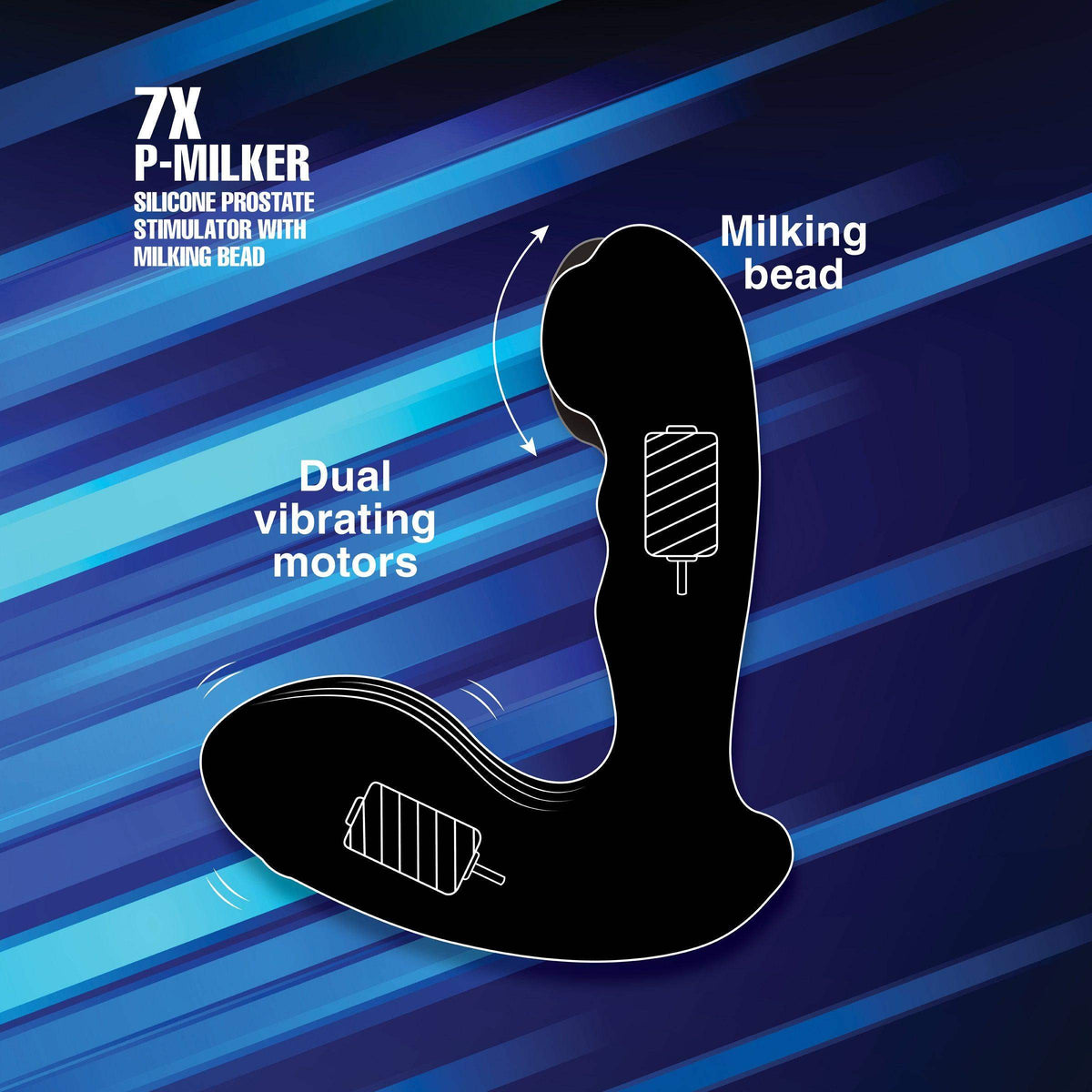 7X P-Milker Silicone Prostate Stimulator with Milking Bead - The Dildo Hub