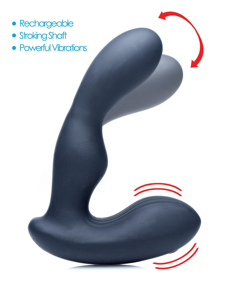 7X P-Stroke Silicone Prostate Stimulator with Stroking Shaft - The Dildo Hub