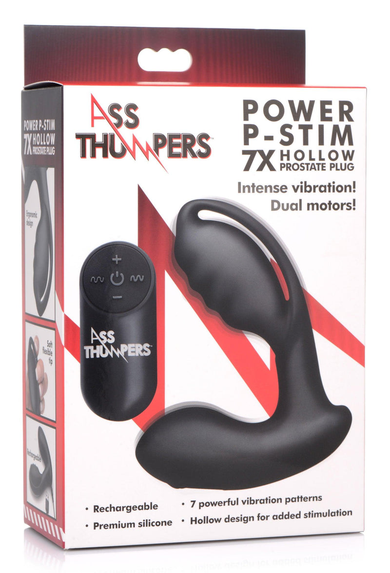 7X Power P-Stim Hollow Silicone Prostate Plug - The Dildo Hub