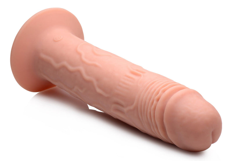 7X Remote Control Vibrating and Thumping Dildo - Light - The Dildo Hub