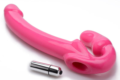 7X Revolver Slim 8 inch Vibrating Strapless Strap-on - The Dildo Hub