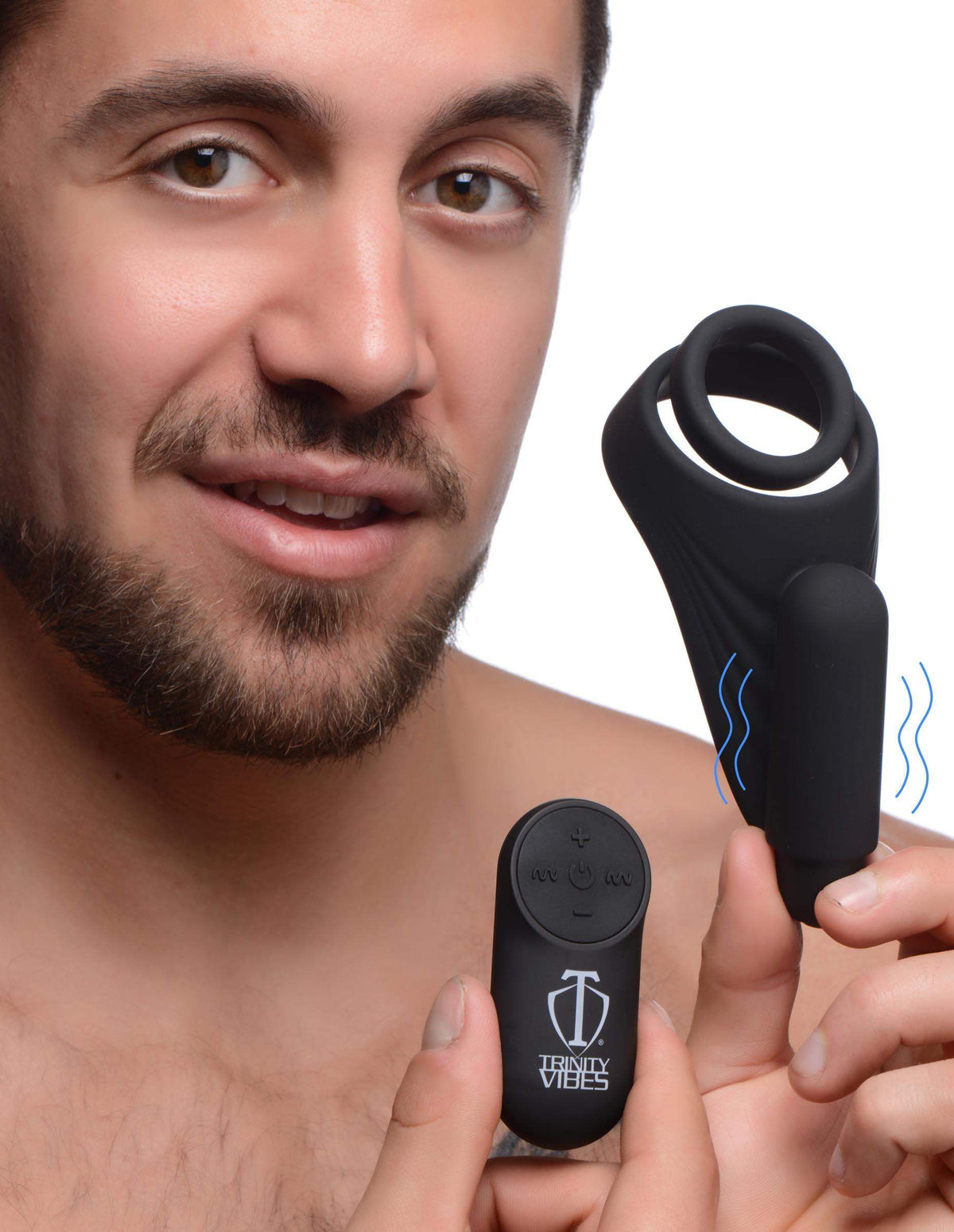 7X Silicone C-Ring with Vibrating Taint Stimulator - The Dildo Hub
