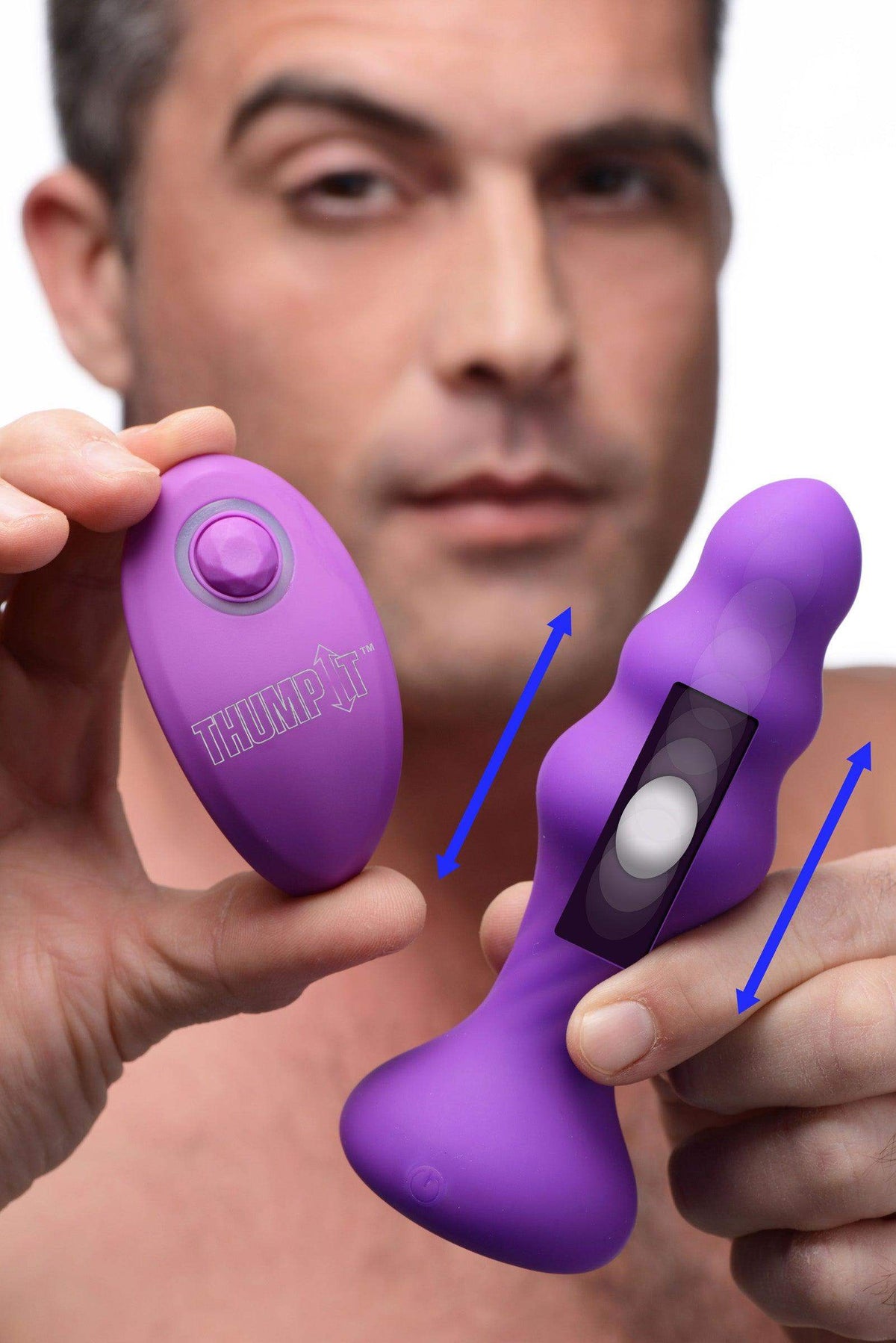 7X Slim Ribbed Thumping Silicone Anal Plug - The Dildo Hub