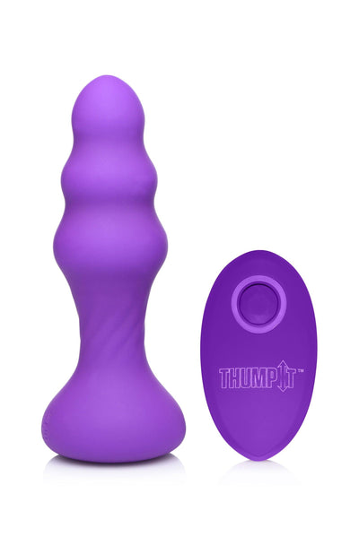 7X Slim Ribbed Thumping Silicone Anal Plug - The Dildo Hub