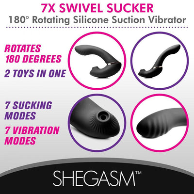 7X Swivel Sucker 180 Rotating Silicone Suction Vibrator - The Dildo Hub