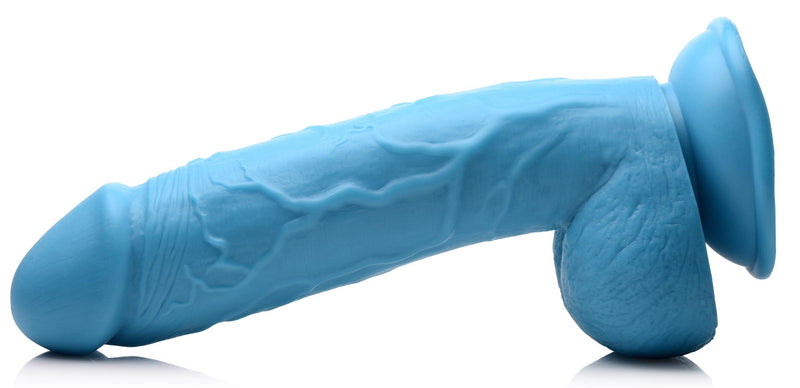 8.25 Inch Realistic Dildo with Balls - Blue - The Dildo Hub