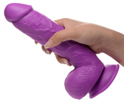 8.25 Inch Realistic Dildo with Balls - Purple - The Dildo Hub