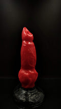 Custom Shepherd Dog Knot Dildo in Platinum Silicone
