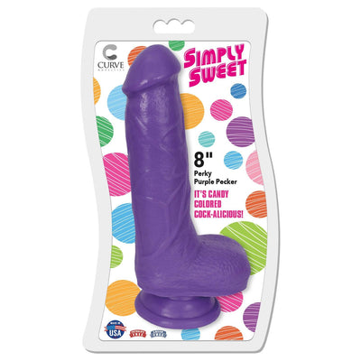 8 Inch Bangin Pecker Realistic Dildo - Purple - The Dildo Hub