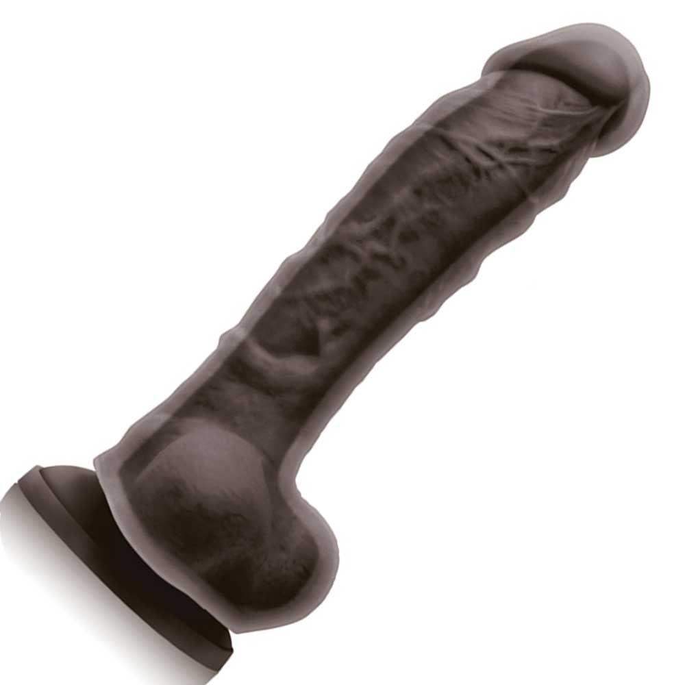 8 Inch Dark Brown Cock | Large Realistic Dildo - Dual Density Dildo - Lifelike Dildo - The Dildo Hub