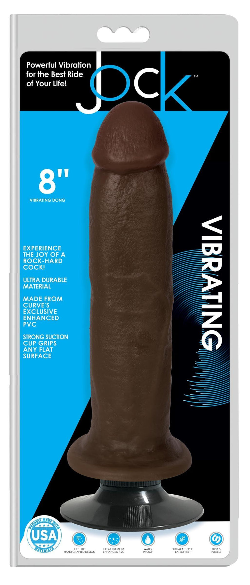 8 Inch Dark Jock | Big Realistic Vibrating Dildo - The Dildo Hub