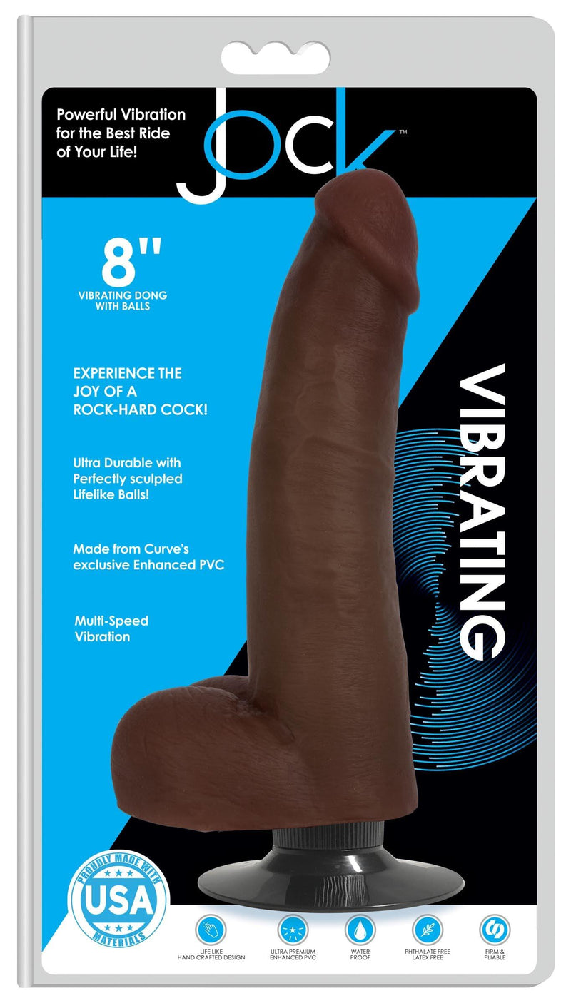 8 Inch Dark Jock | Realistic Vibrating Dildo with Balls - The Dildo Hub