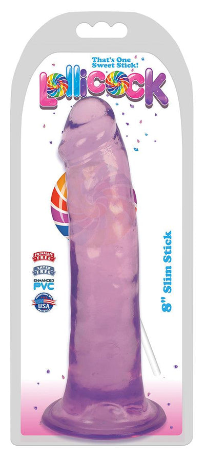 8 Inch Slim Stick Grape Ice Dildo - The Dildo Hub