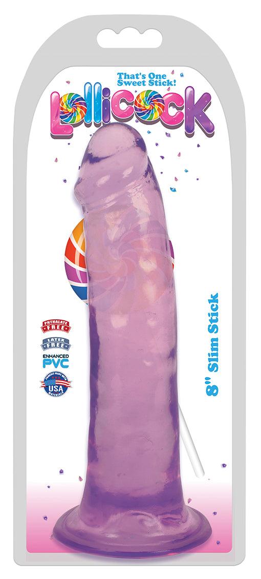 8 Inch Slim Stick Grape Ice Dildo - The Dildo Hub