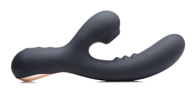 8X Silicone Suction Rabbit - Black - The Dildo Hub