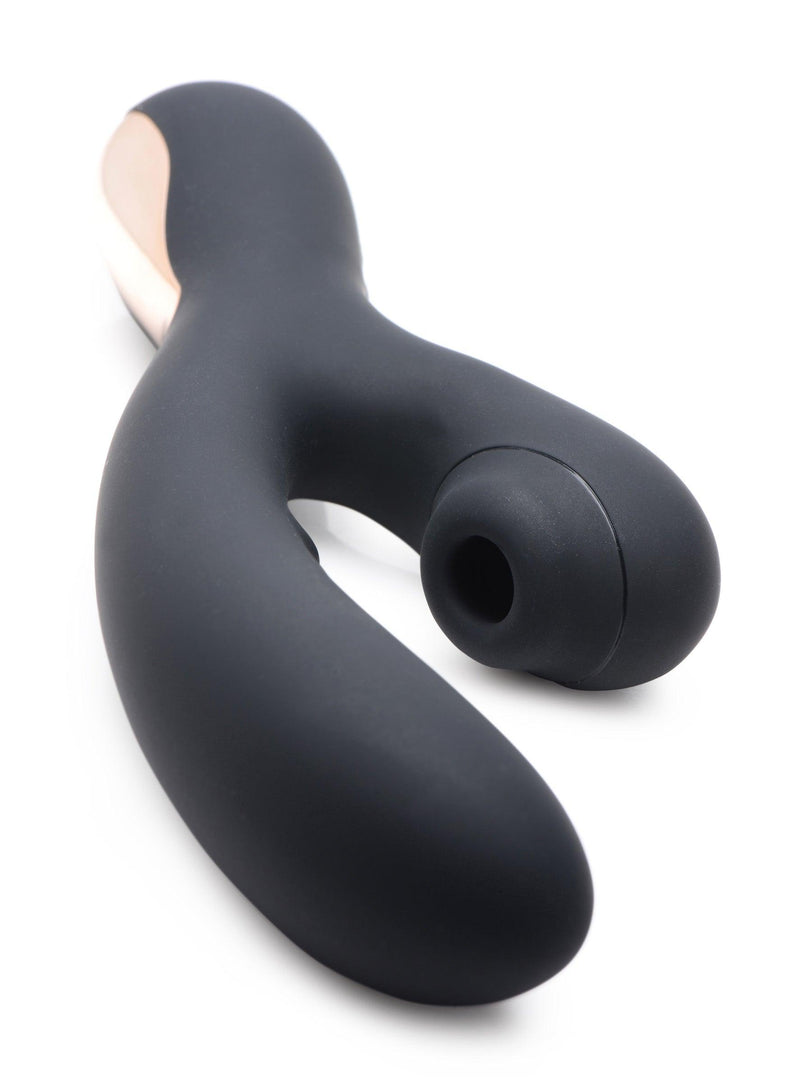 8X Silicone Suction Rabbit - Black - The Dildo Hub