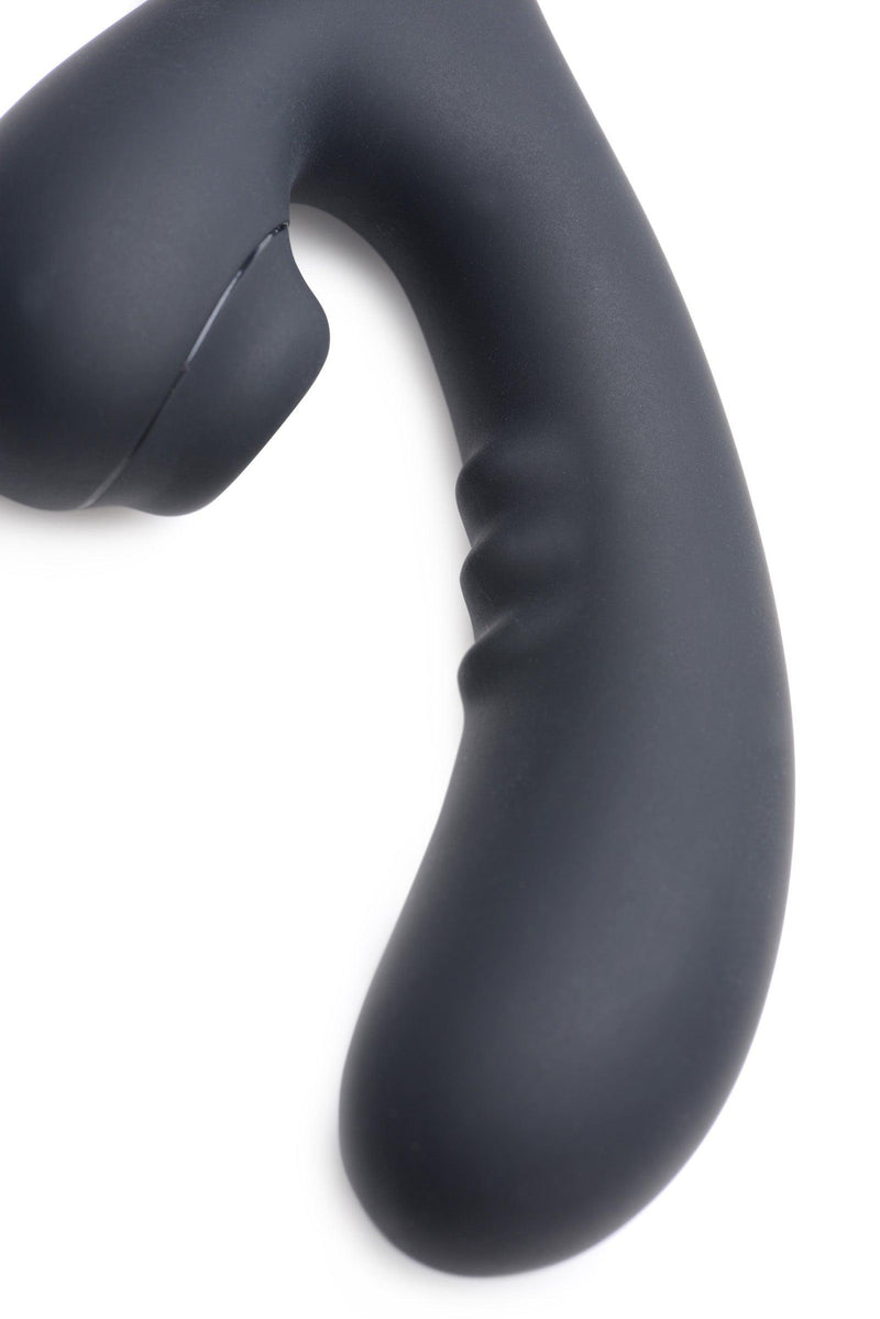 8X Silicone Suction Rabbit - Black - The Dildo Hub