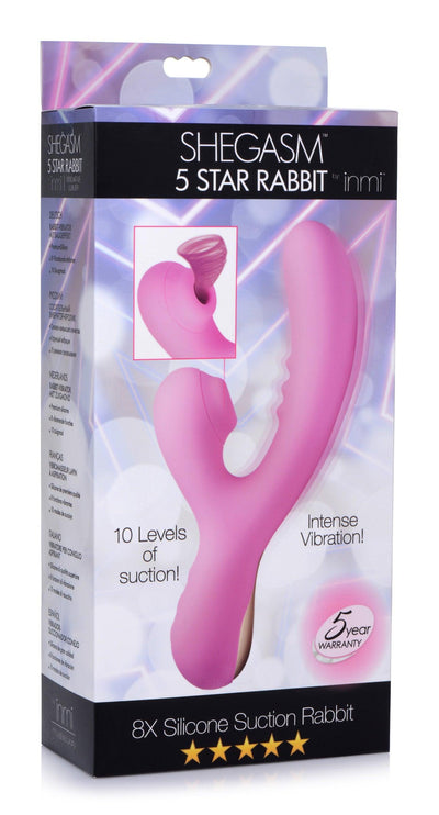 8X Silicone Suction Rabbit - Pink - The Dildo Hub