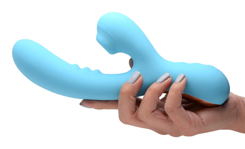 8X Silicone Suction Rabbit - Teal - The Dildo Hub