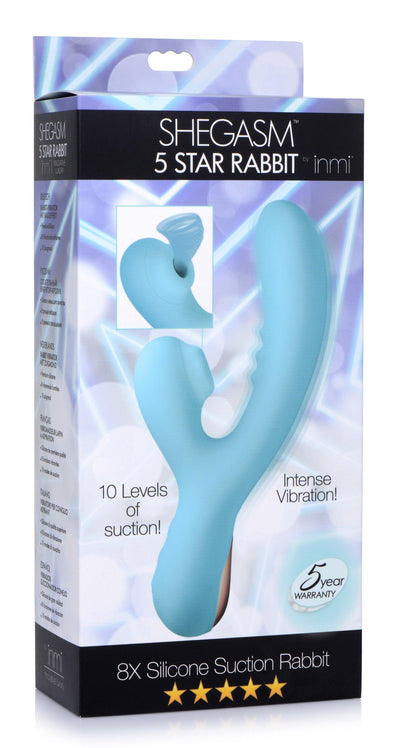 8X Silicone Suction Rabbit - Teal - The Dildo Hub