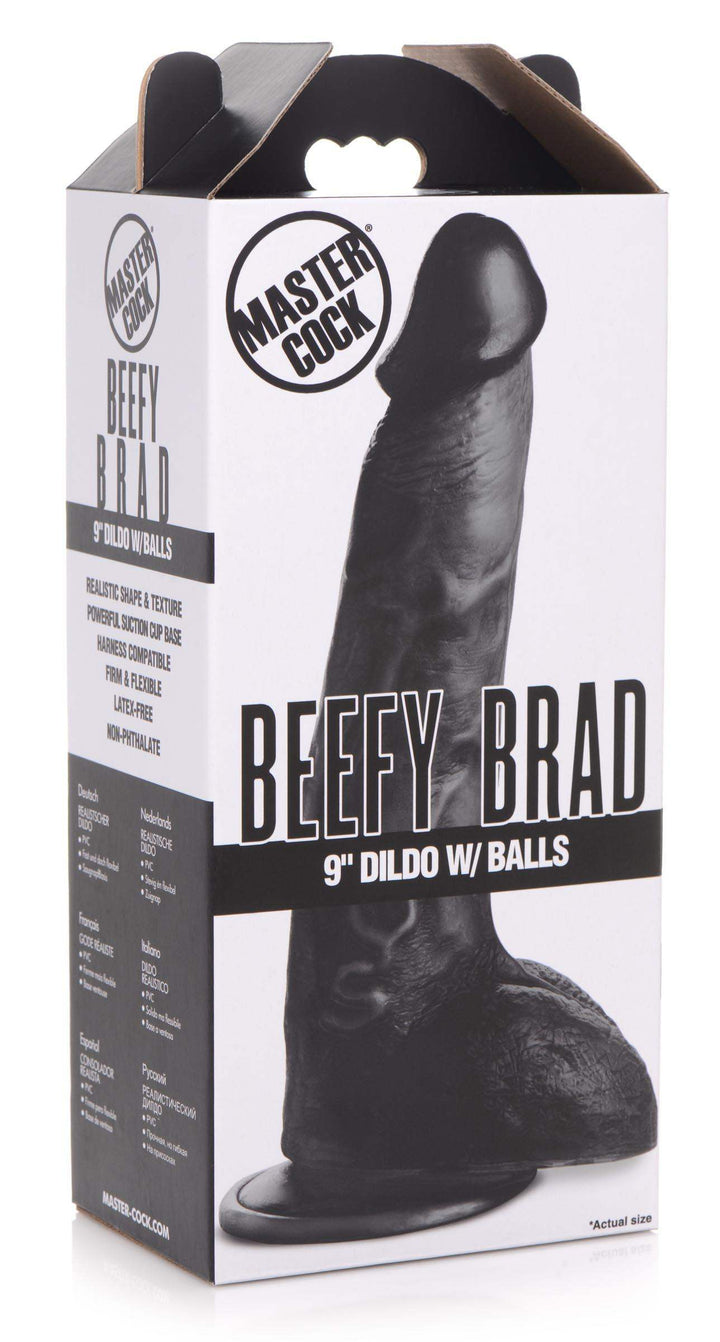 9 Inch Black Beefy Brad | Large Realistic Dildo - Huge Realistic Dildo - Lifelike Dildo - The Dildo Hub