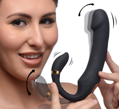 10X Pleasure Pose Come Hither Silicone Vibrator with Poseable Clit Stimulator vibesextoys from Inmi