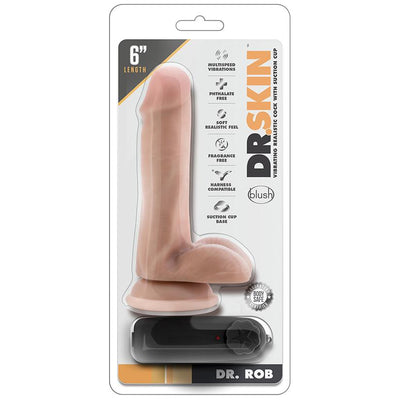 Dr. Rob Vanilla Vibrating Cock With Suction Cup - 6 Inch | Blush  from thedildohub.com