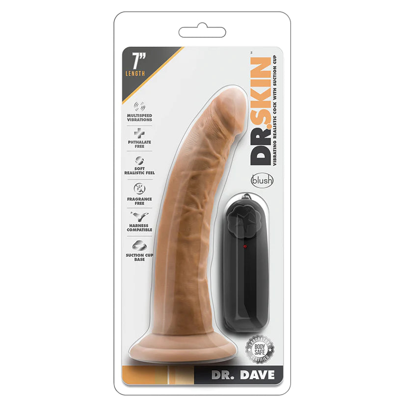 Dr. Skin Dr. Dave 7 Inch Vibrating Cock with Suction Cup